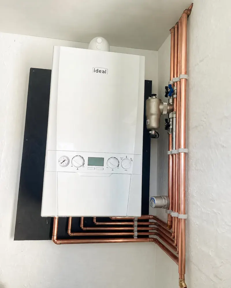 Ideal boiler installation with neat pipework routing